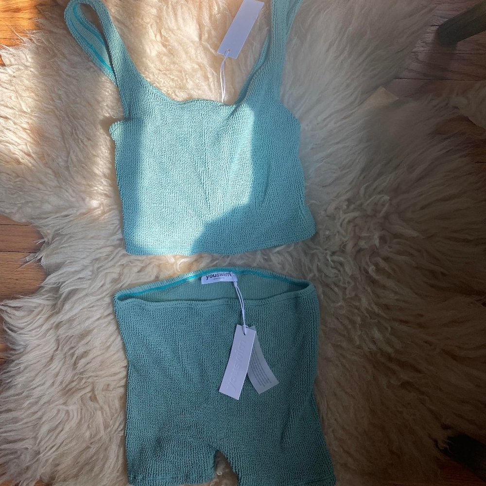 YouSwim Verve shorts two piece in sage NWT